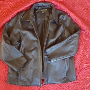 EUC - Eddie Bauer Leather Jacket - Brown - XL